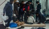 Homeless asylum seekers in Brussels in March 2023. (© picture-alliance/dpa)