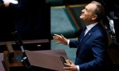 Donald Tusk war bereits von 2007 bis 2014 Premier und anschließend bis 2019 EU-Ratspräsident. (© picture-alliance/ASSOCIATED PRESS/Michal Dyjuk)