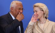 EU-Ratspräsident António Costa mit EU-Kommissionschefin Ursula von der Leyen. (© picture alliance / ASSOCIATED PRESS / Omar Havana)